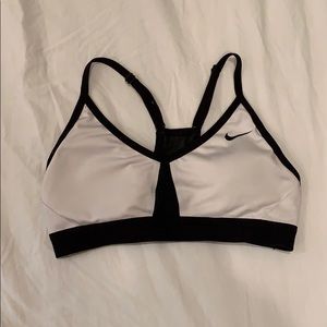 White and black nike sports bra
